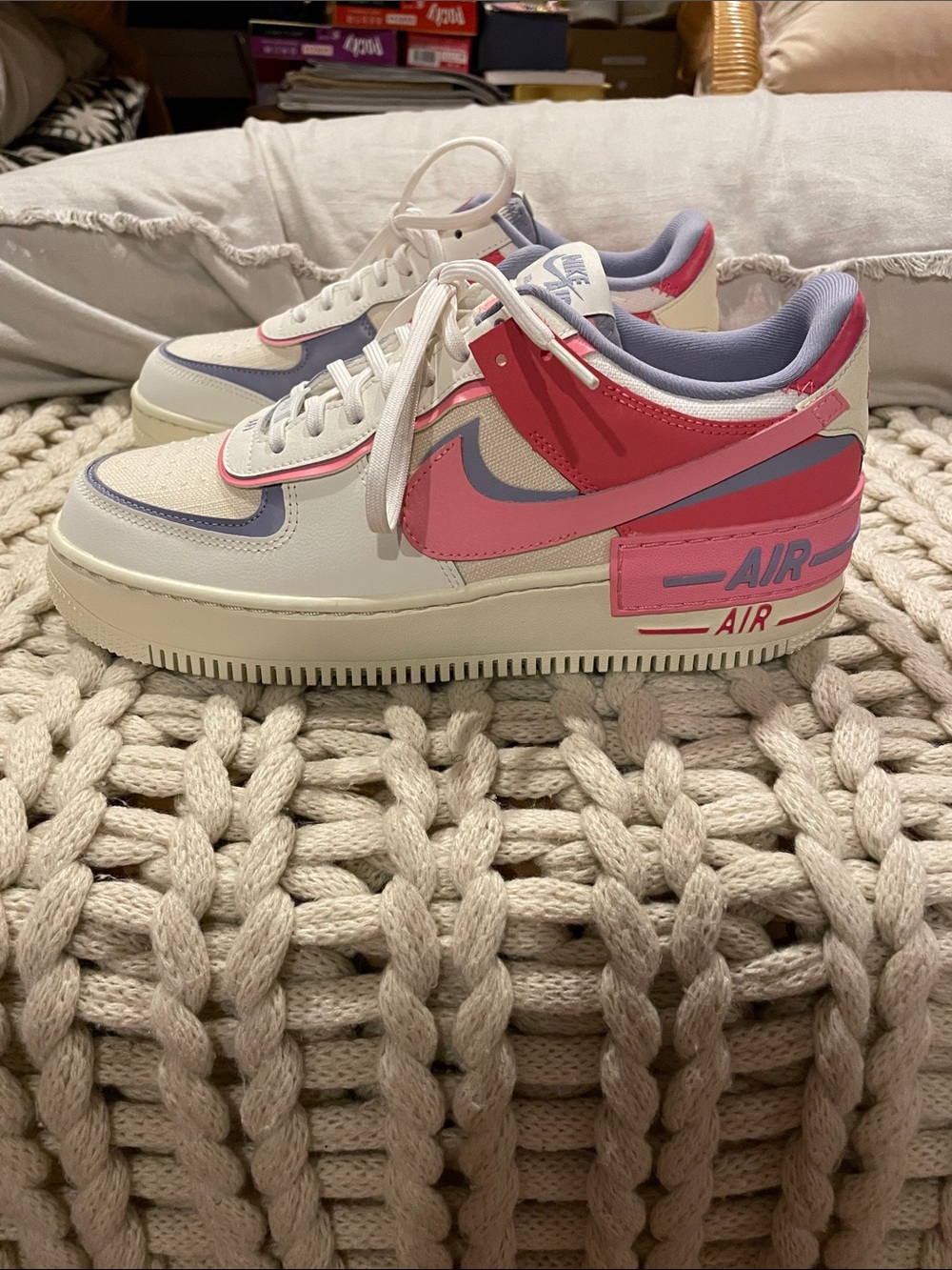 Nike Women's Air Force 1 Shadow Sneakers in pink, cream, lavender size 10 NIB - Picture 4 of 8